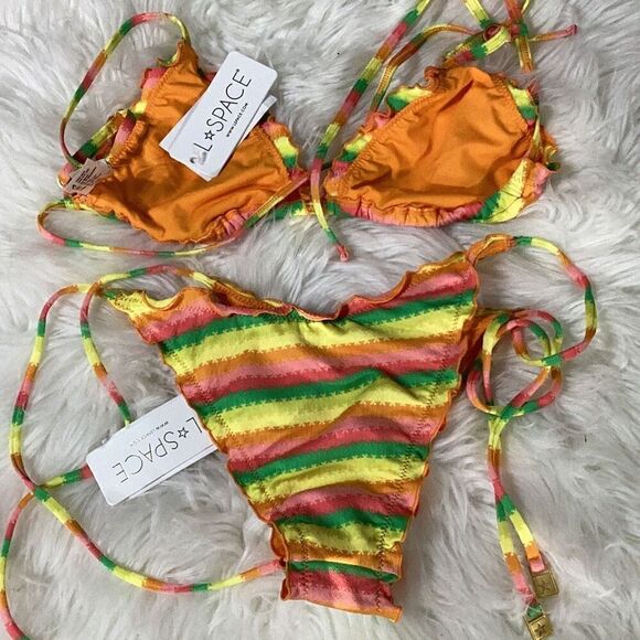 New. L*SPACE stripe bikini set. Maggie top/ Roger bitsy bottom. Small. Retails $ - Picture 8 of 8